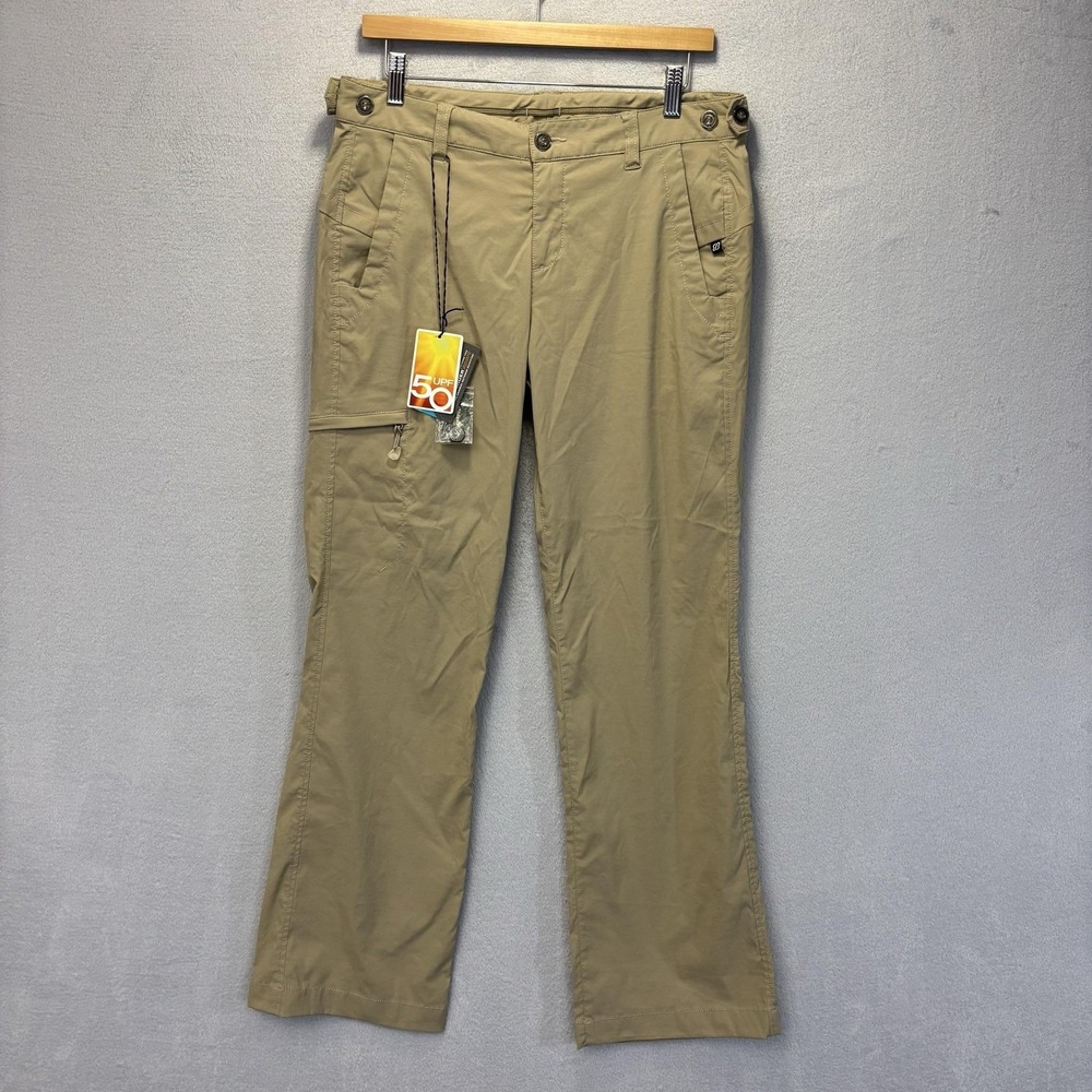 NWT Eddie Bauer Travex Pants Womens 10 Tan UPF‎ 50 Hiking Travel Outdoor Stretch